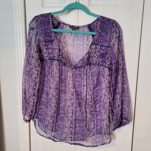 AEO Bohemian sheer blouse